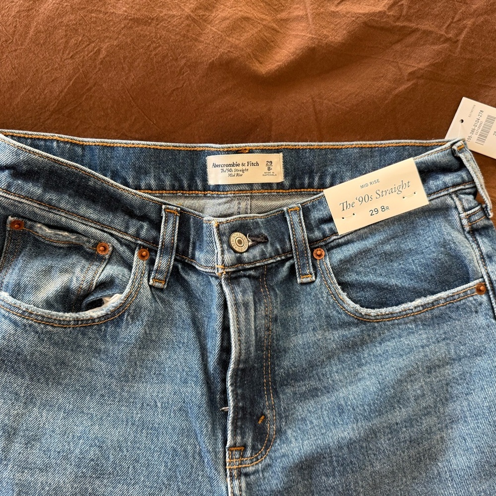 Abercrombie & Fitch Men's Light Blue Straight Jeans